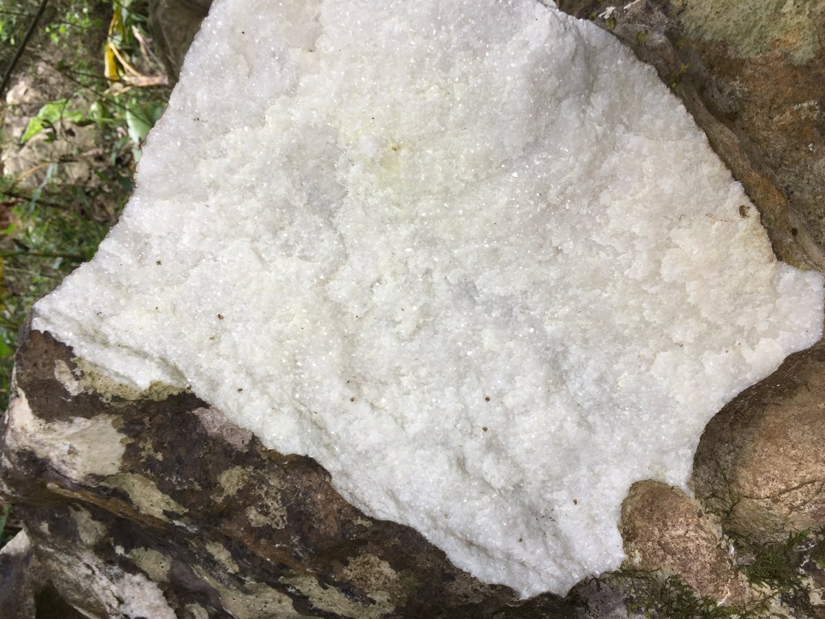Close view of white mineral stone