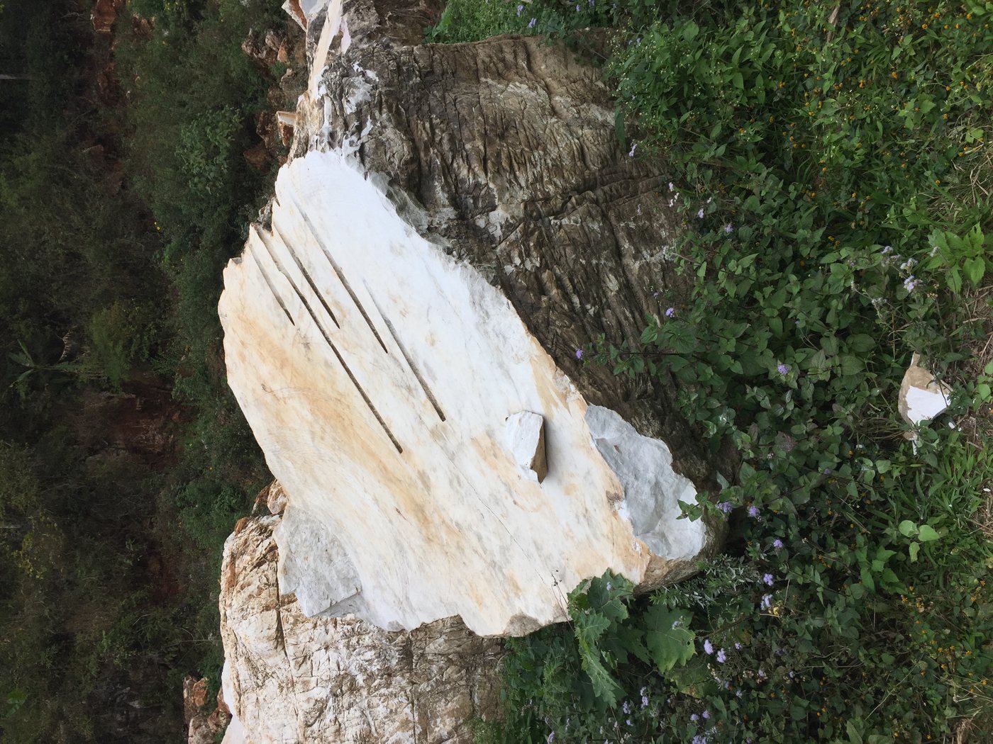 Natural stone outcrop at the Laos mine